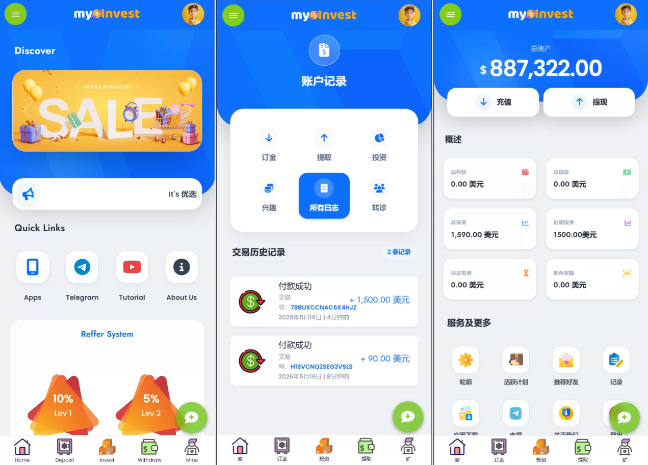 多语言投资返利理财平台系统——多级佣金与多元支付插图_崭新源码 多语言投资返利理财平台系统——多级佣金与多元支付插图_崭新源码