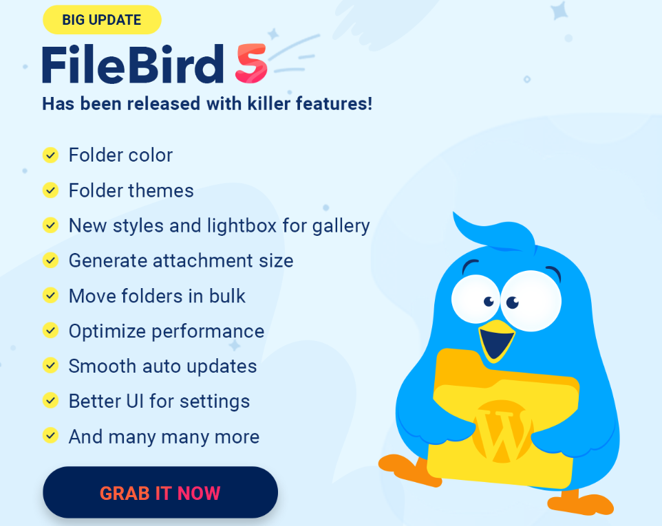 FileBird Pro v6.5.8 破解版 WordPress媒体库文件夹插件下载插图1_崭新源码 FileBird Pro v6.5.8 破解版 WordPress媒体库文件夹插件下载插图1_崭新源码