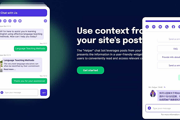 OpenAI WordPress插件Helper v1.0.18：免费AI聊天机器人+40语言TTS