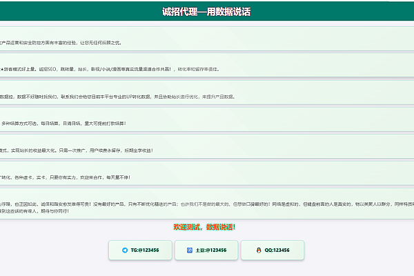 极简自适应HTML单页模板 电脑手机双端兼容业务展示源码