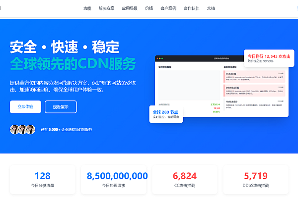 企业科技风CDN销售单页源码免费分享，自适应高SEO优化