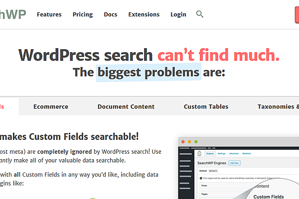 SearchWP v4.5.3破解版：WordPress全能搜索插件，自定义字段/文档/电商精准搜