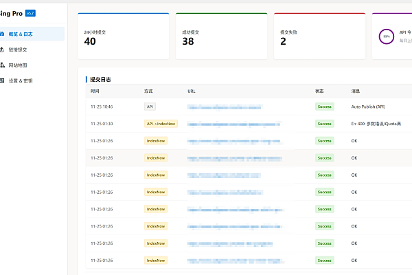 WordPress专用shiguang-bing-export_v5.8必应站长提交插件：双通道收录与网站地图管理