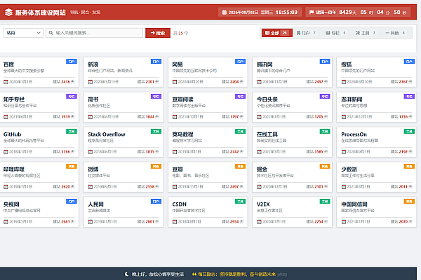 HTML服务体系资源导航·一站式聚合多引擎搜索智能检索门户